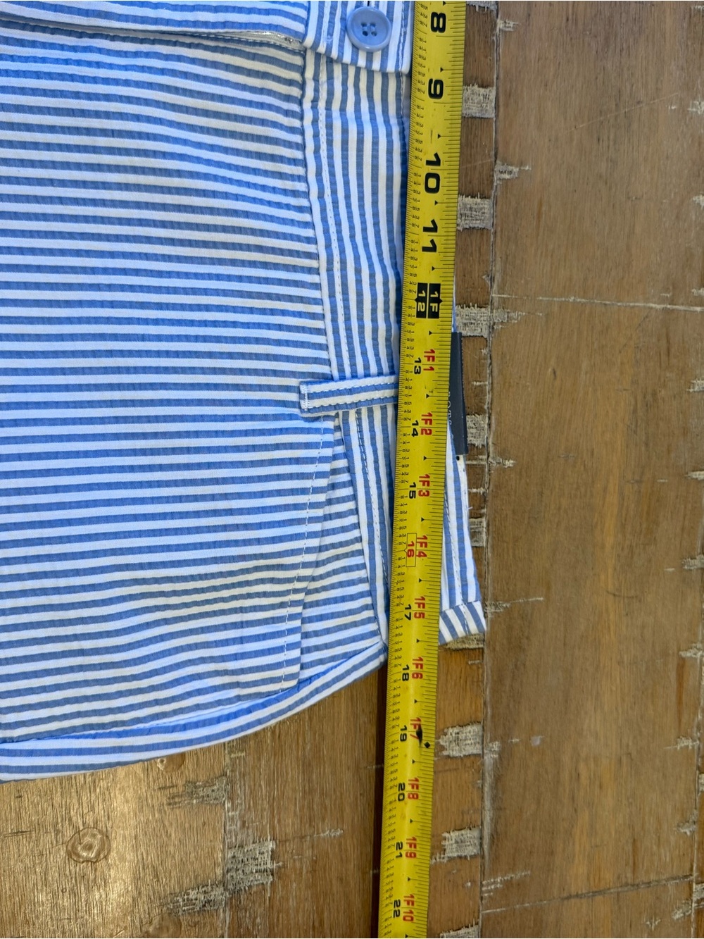 Talbots Blue and White Striped Seersucker Crop Pants - Picture 7 of 9